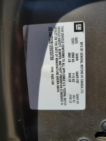 2002 Chevrolet Impala VIN: 2G1WF52E129233739 Lot: 61473004