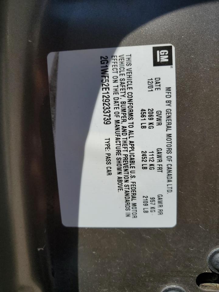 2G1WF52E129233739 2002 Chevrolet Impala