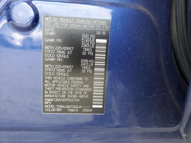 2019 Nissan Rogue S VIN: KNMAT2MV0KP552704 Lot: 63133014