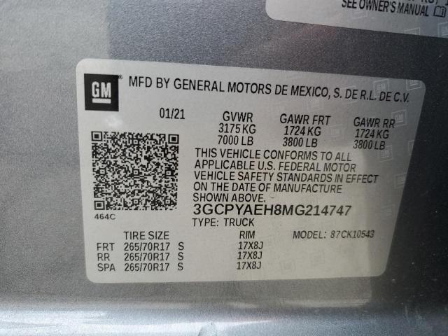 2021 CHEVROLET SILVERADO - 3GCPYAEH8MG214747