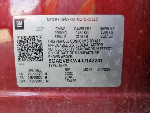 2018 BUICK ENCLAVE PR - 5GAEVBKW4JJ142241