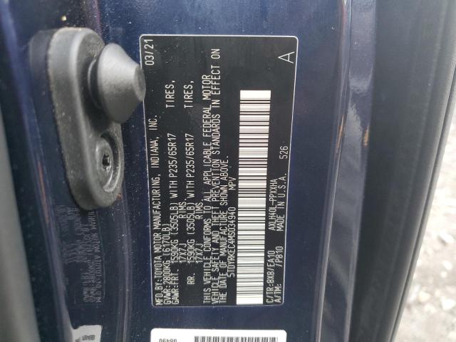 2021 TOYOTA SIENNA XLE 5TDYRKEC4MS034940