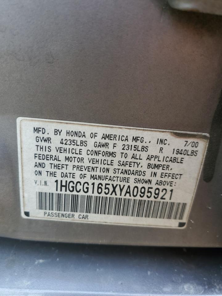 1HGCG165XYA095921 2000 Honda Accord Ex