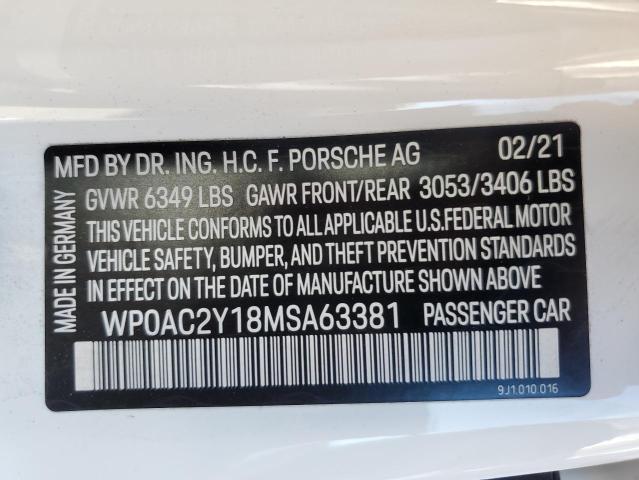 VIN WP0AC2Y18MSA63381 2021 PORSCHE TAYCAN no.12