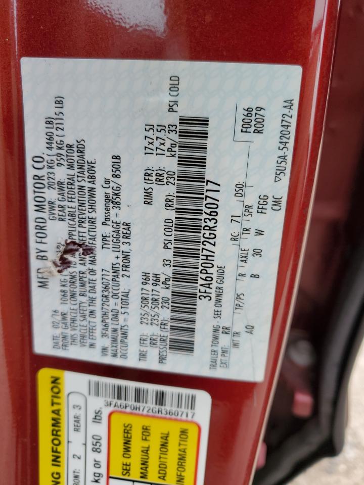 3FA6P0H72GR360717 2016 Ford Fusion Se