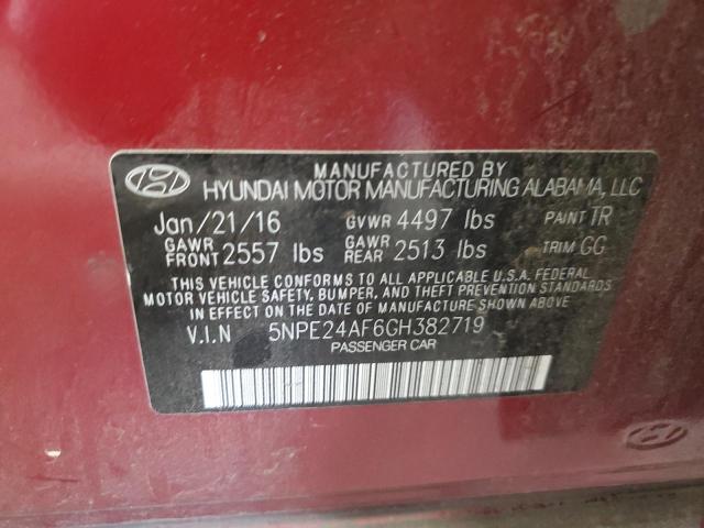 2016 Hyundai Sonata Se VIN: 5NPE24AF6GH382719 Lot: 62046024