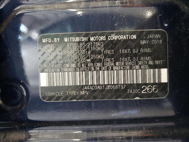 2018 MITSUBISHI OUTLANDER - JA4AD3A31JZ068737
