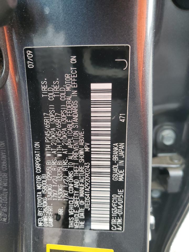 JTEDS41A292090243 2009 Toyota Highlander