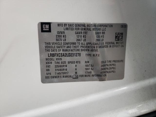 2020 BUICK ENVISION E - LRBFXCSA2LD231278