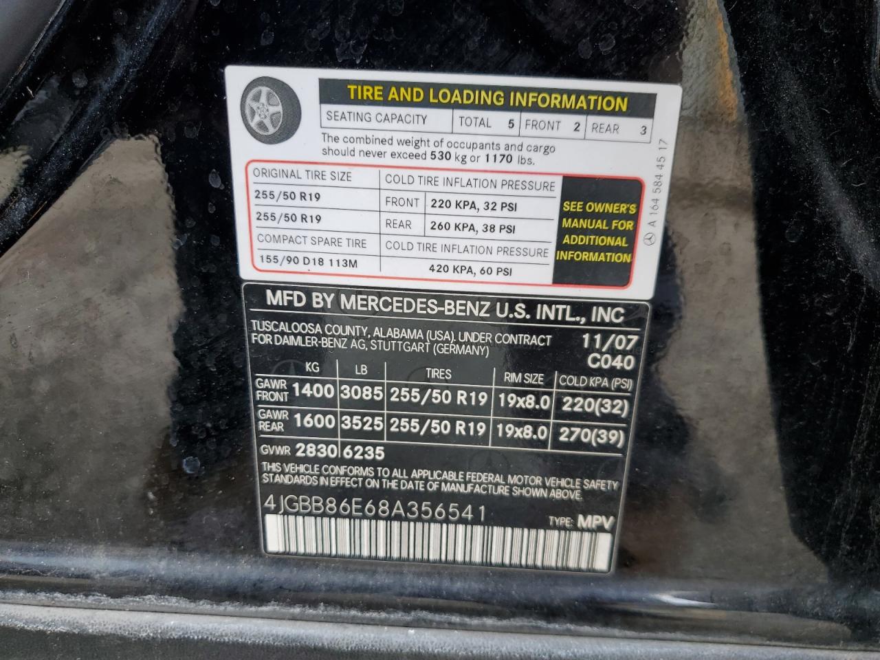 4JGBB86E68A356541 2008 Mercedes-Benz Ml 350