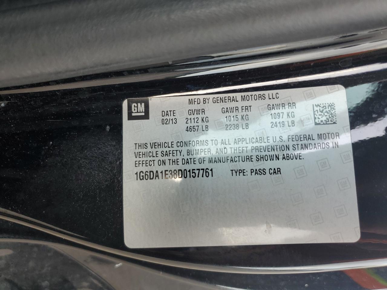 1G6DA1E38D0157761 2013 Cadillac Cts