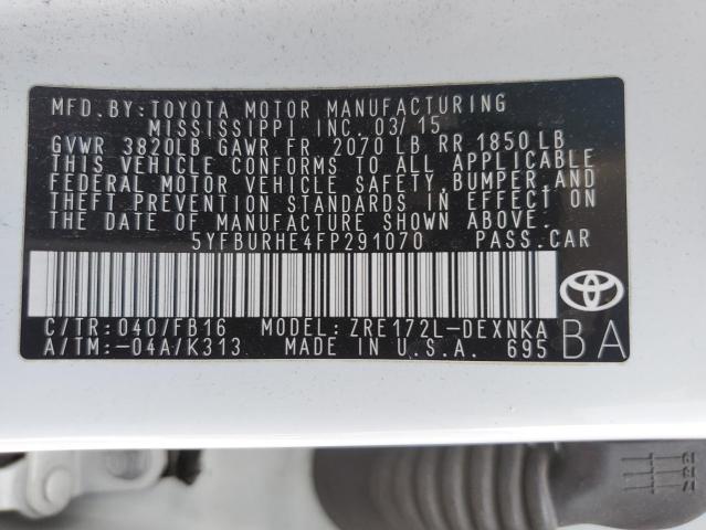 VIN 5YFBURHE4FP291070 2015 Toyota Corolla, L no.12