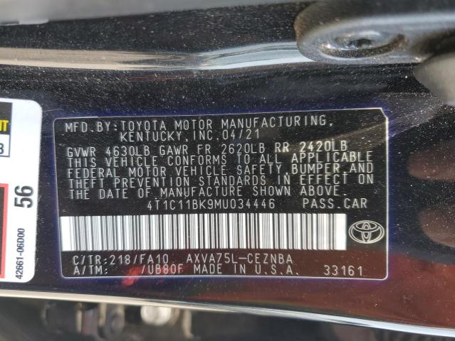 VIN 4T1C11BK9MU034446 2021 Toyota Camry, LE no.13