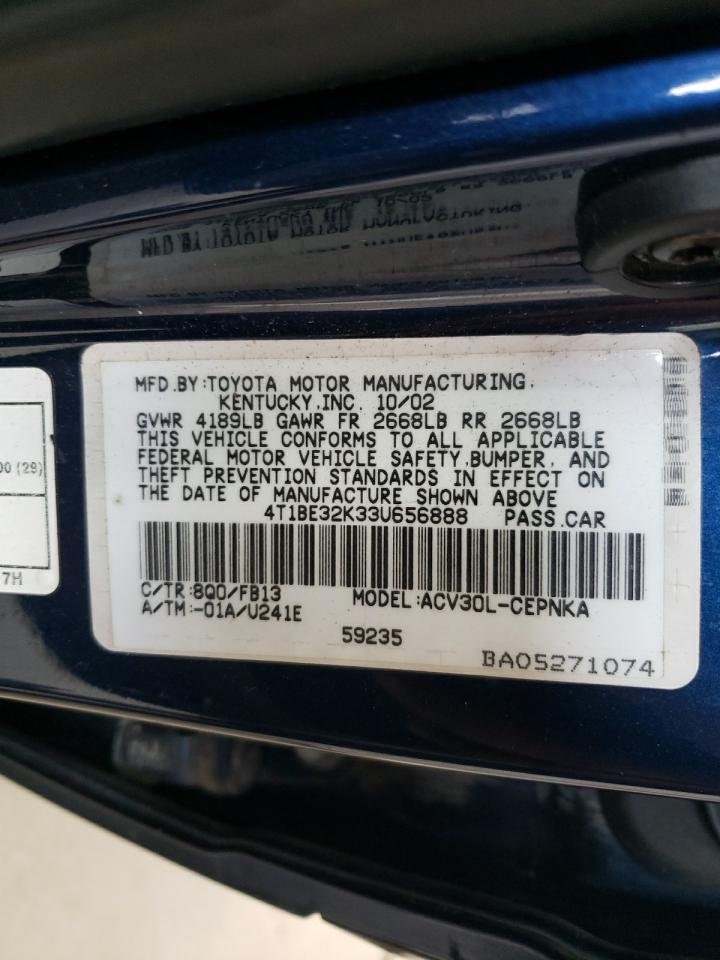 4T1BE32K33U656888 2003 Toyota Camry Le