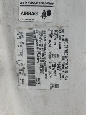 2000 Ford Explorer Limited VIN: 1FMDU85P1YZA73195 Lot: 60964354