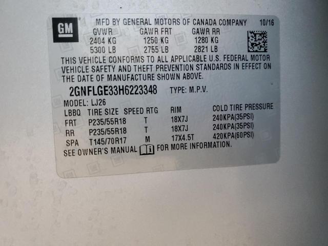 2GNFLGE33H6223348 2017 CHEVROLET EQUINOX - Image 12