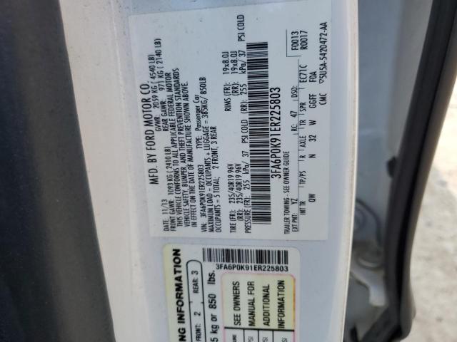 2014 Ford Fusion Titanium VIN: 3FA6P0K91ER225803 Lot: 60486524