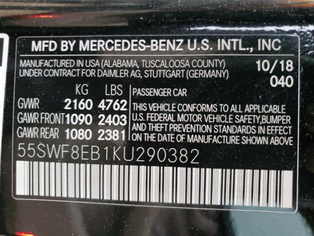 VIN 55SWF8EB1KU290382 2019 Mercedes-Benz C-Class, 3... no.12