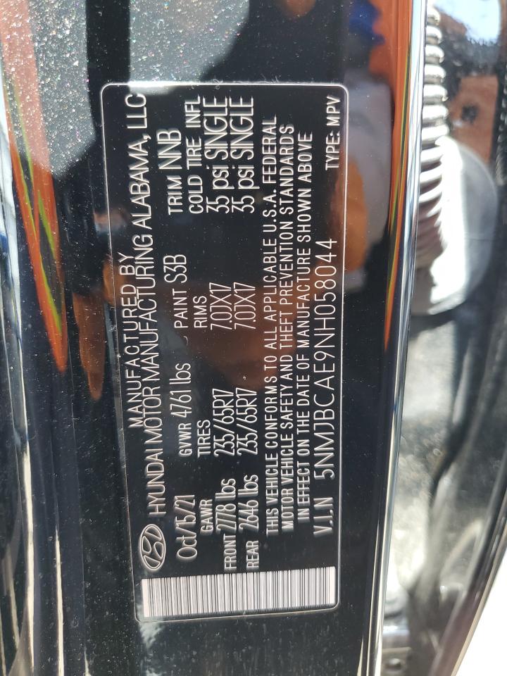 5NMJBCAE9NH058044 2022 Hyundai Tucson Sel