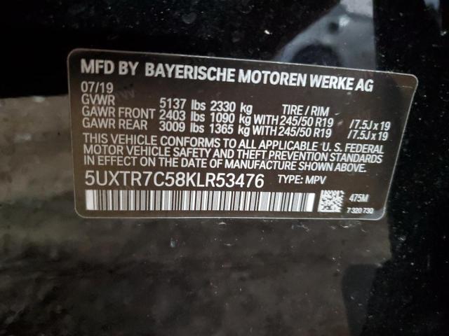 VIN 5UXTR7C58KLR53476 2019 BMW X3, Sdrive30I no.14