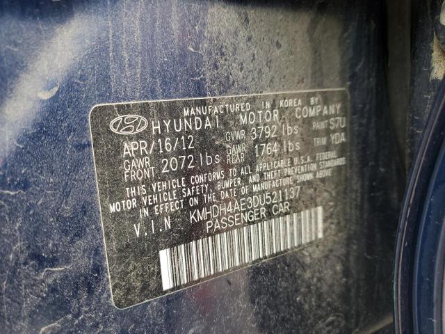 2013 Hyundai Elantra Gls VIN: KMHDH4AE3DU521137 Lot: 61050694