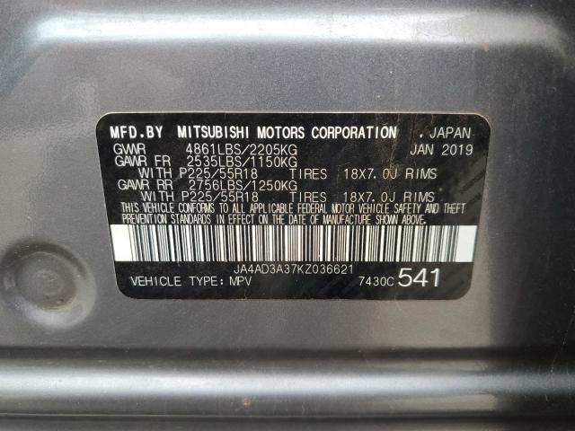 2019 MITSUBISHI OUTLANDER - JA4AD3A37KZ036621