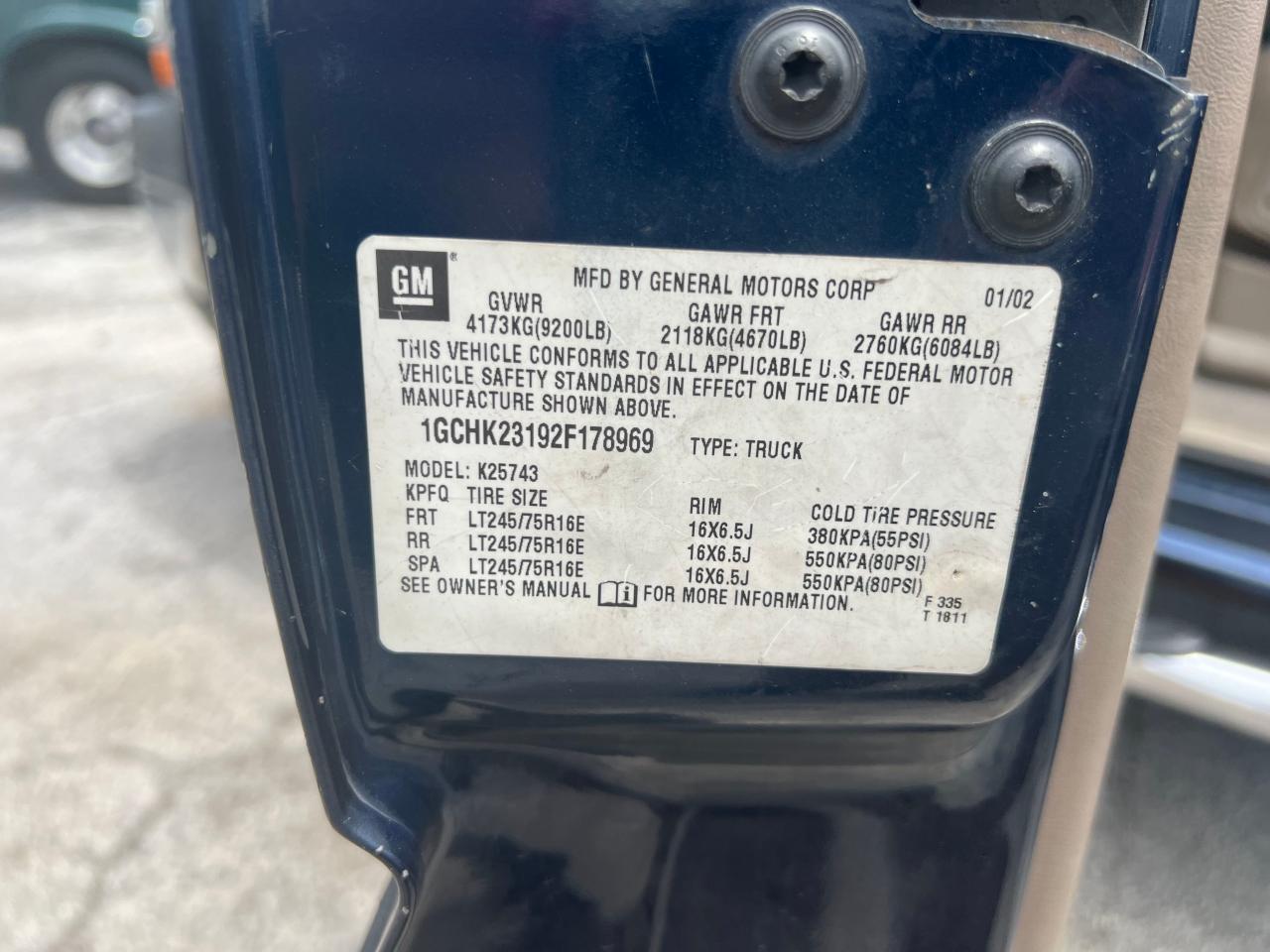 1GCHK23192F178969 2002 Chevrolet Silverado K2500 Heavy Duty 1GCHK23192F178969 2002 Chevrolet Silverado K2500 Heavy Duty