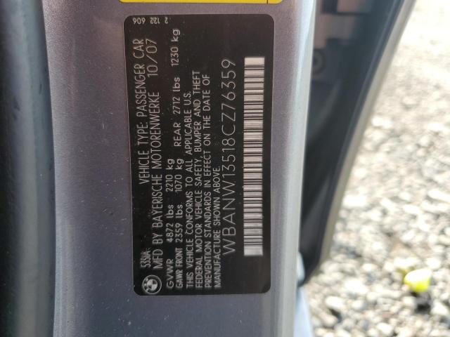 2008 BMW 535 I VIN: WBANW13518CZ76359 Lot: 62861024