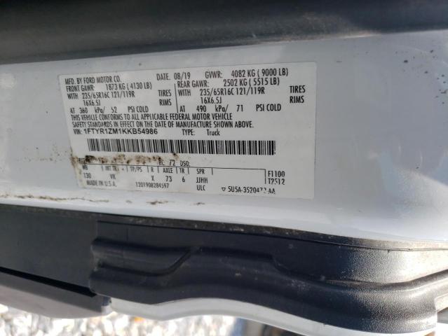 1FTYR1ZM1KKB54986 2019 Ford Transit T-250