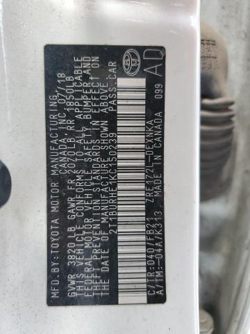 2019 TOYOTA COROLLA - 2T1BURHE1KC150239