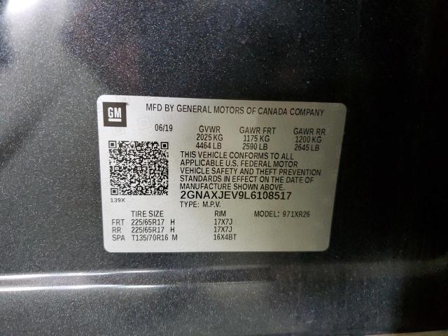 2020 Chevrolet Equinox Lt VIN: 2GNAXJEV9L6108517 Lot: 63006454