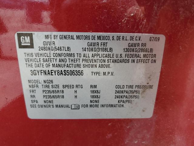 2010 Cadillac Srx Luxury Collection VIN: 3GYFNAEY8AS506356 Lot: 61499154