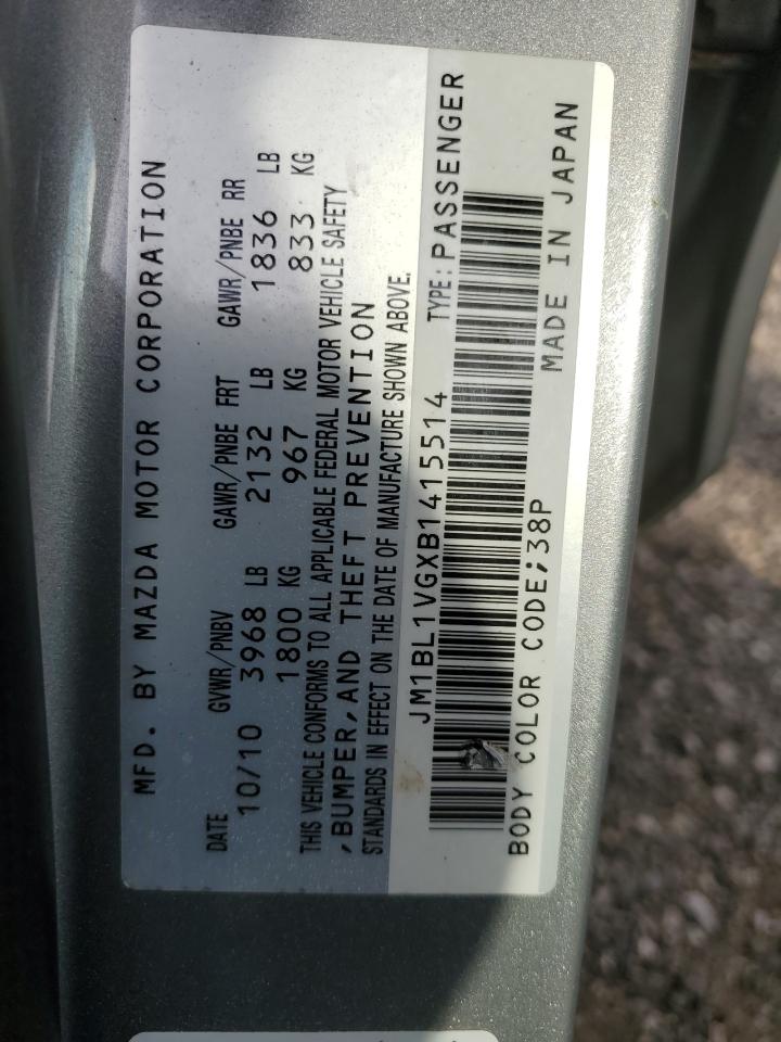 JM1BL1VGXB1415514 2011 Mazda 3 I