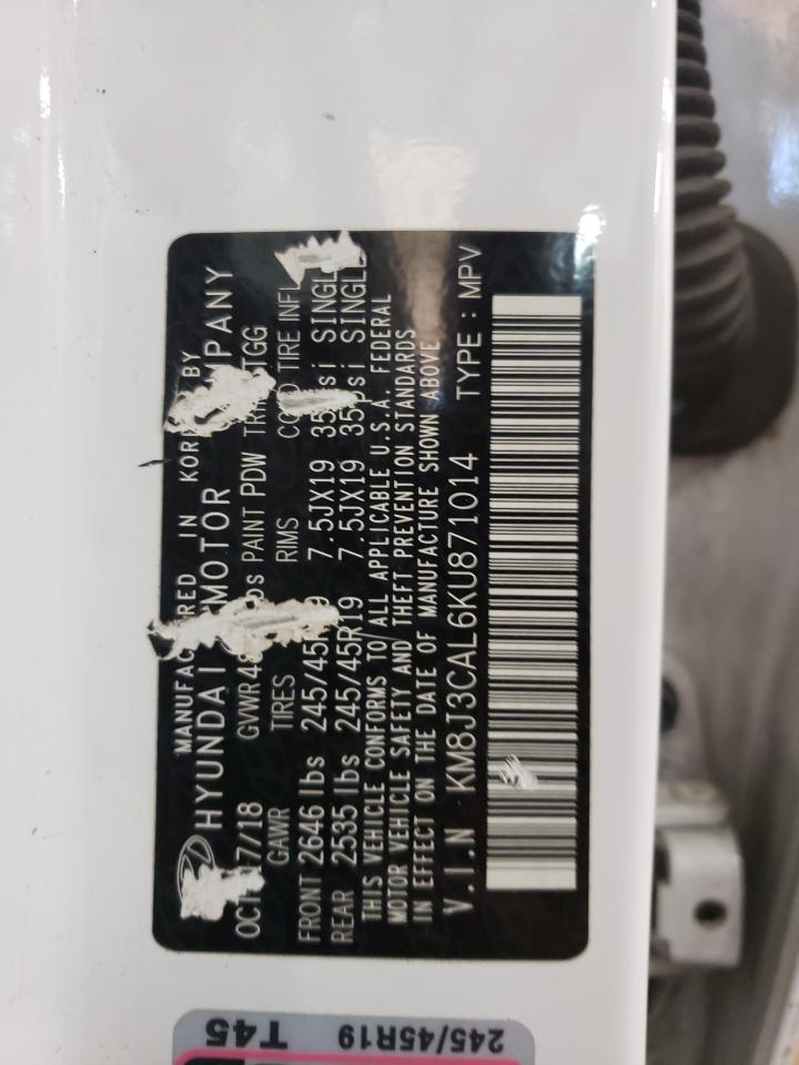 KM8J3CAL6KU871014 2019 Hyundai Tucson Limited