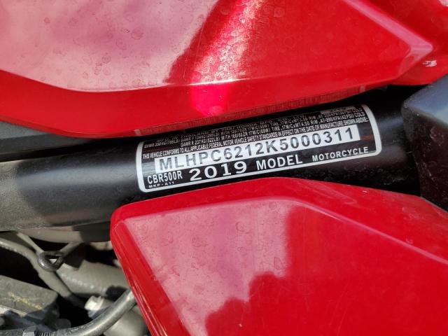 2019 HONDA CBR500 R - MLHPC6212K5000311