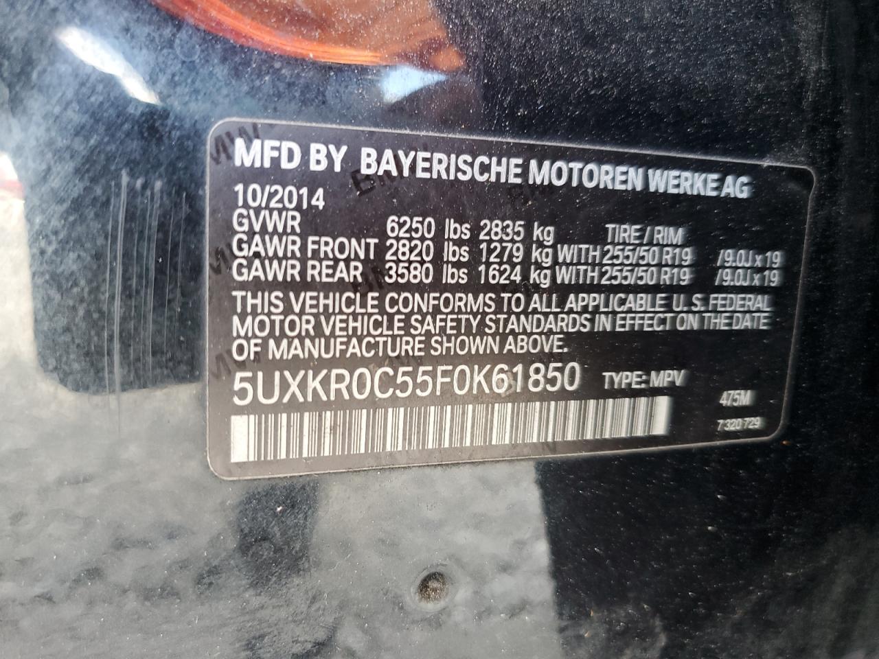 5UXKR0C55F0K61850 2015 BMW X5 xDrive35I