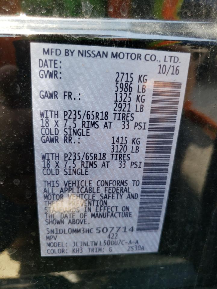 5N1DL0MM3HC507714 2017 Infiniti Qx60