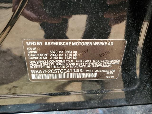 VIN WBA7F2C57GG419400 2016 BMW 7 Series, 750I XI no.12