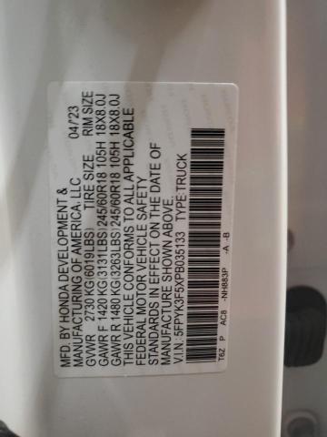 2023 HONDA RIDGELINE - 5FPYK3F5XPB035133