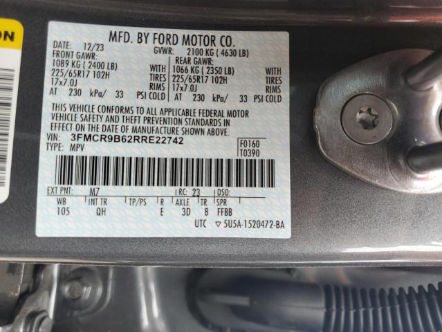 2024 Ford Bronco Sport Big Bend VIN: 3FMCR9B62RRE22742 Lot: 61008484