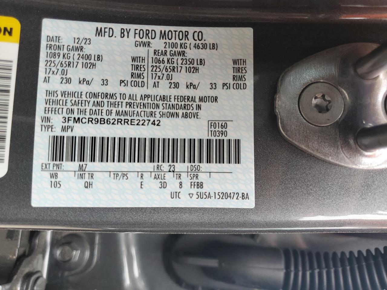 3FMCR9B62RRE22742 2024 Ford Bronco Sport Big Bend