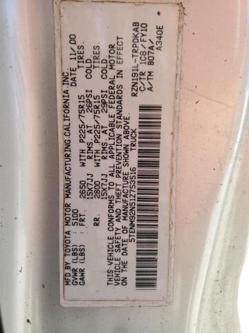 2001 Toyota Tacoma Prerunner VIN: 5TENM92N51Z753516 Lot: 61698154