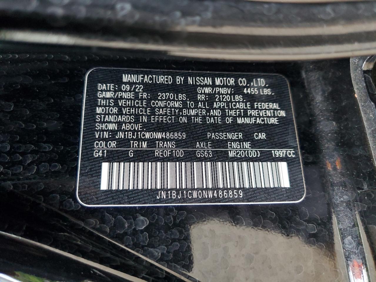 JN1BJ1CW0NW486859 2022 Nissan Rogue Sport Sl