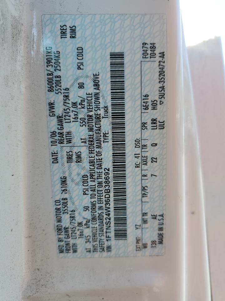 1FTNS24W36DB38692 2006 Ford Econoline E250 Van