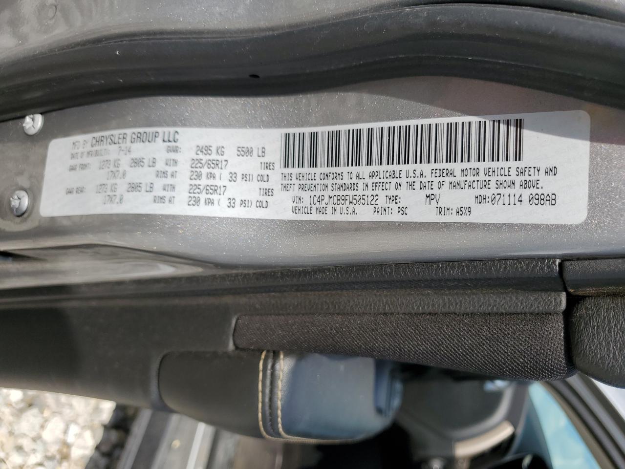 1C4PJMCB9FW505122 2015 Jeep Cherokee Latitude