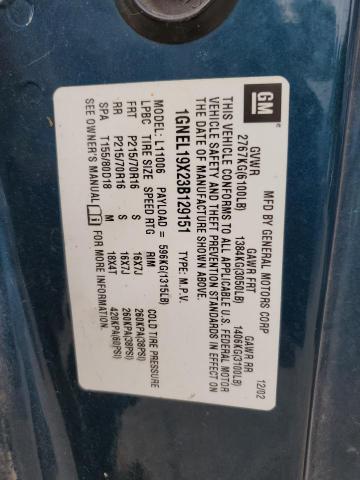 2003 Chevrolet Astro VIN: 1GNEL19X23B129151 Lot: 60740884