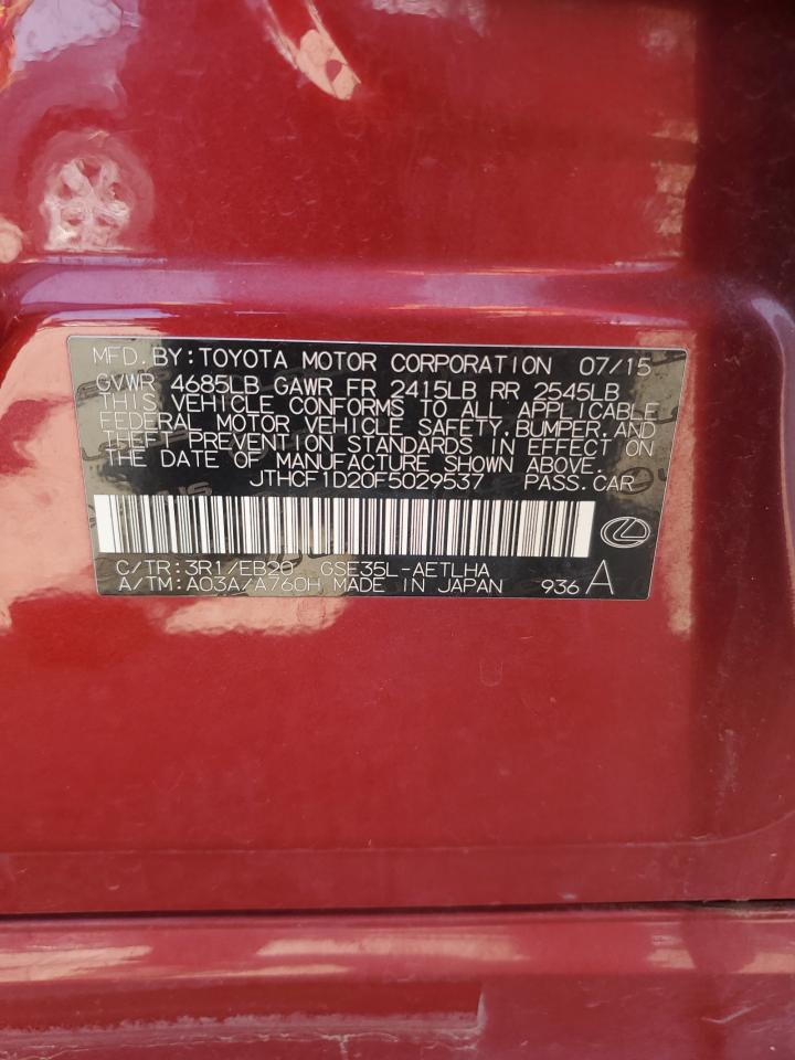 JTHCF1D20F5029537 2015 Lexus Is 250