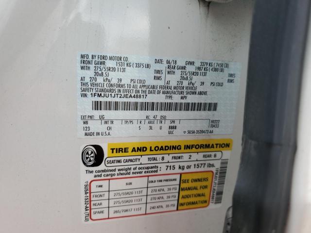 2018 Ford Expedition Xlt VIN: 1FMJU1JT2JEA48817 Lot: 62459524