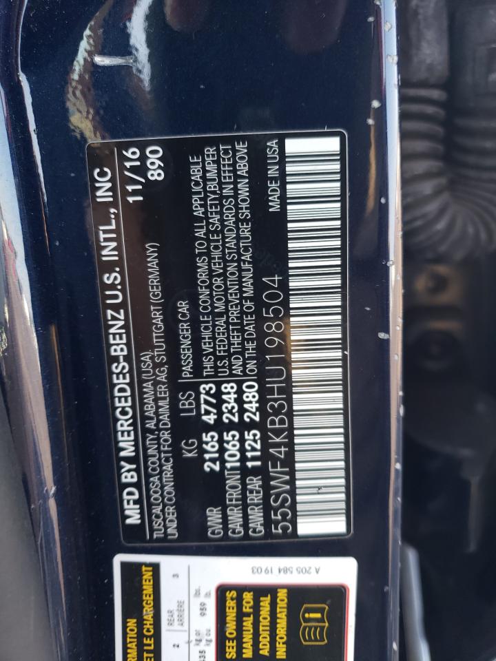 55SWF4KB3HU198504 2017 Mercedes-Benz C 300 4Matic