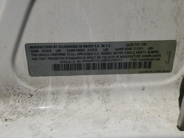 2008 Volkswagen Jetta S VIN: 3VWJM71KX8M129077 Lot: 62146314